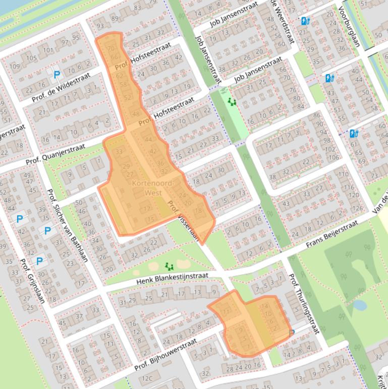 Kaart van postcodegebied 6709VD.