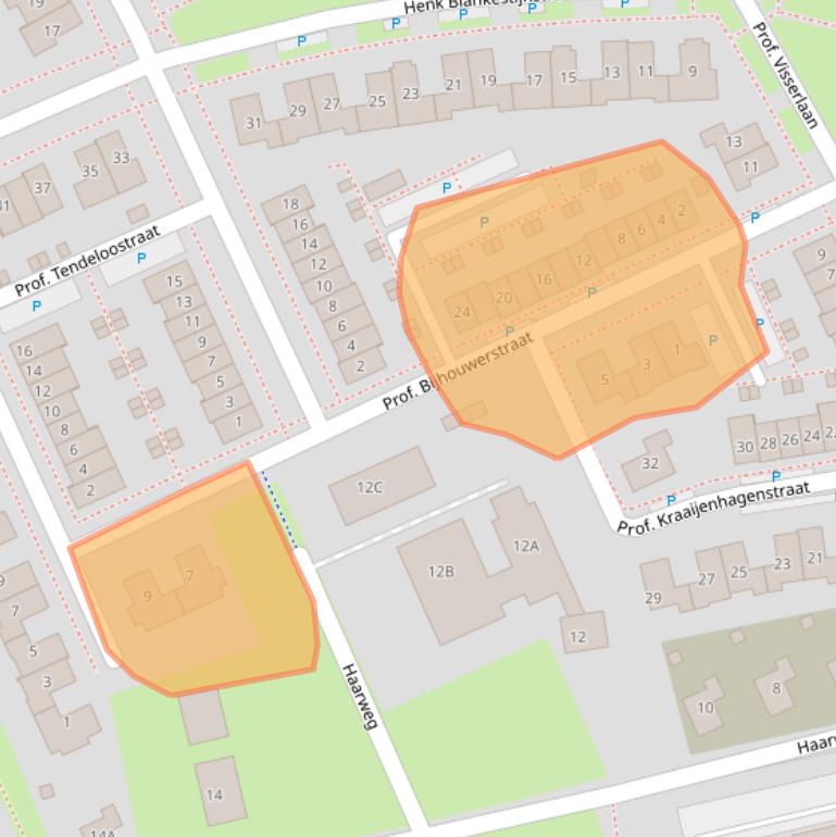 Kaart van postcodegebied 6709VE.