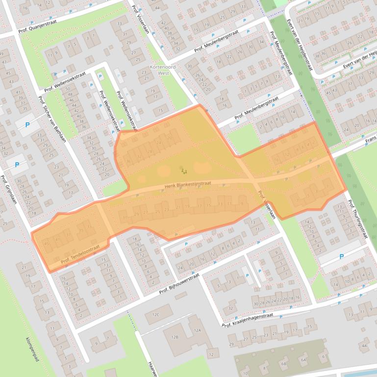 Kaart van postcodegebied 6709VK.