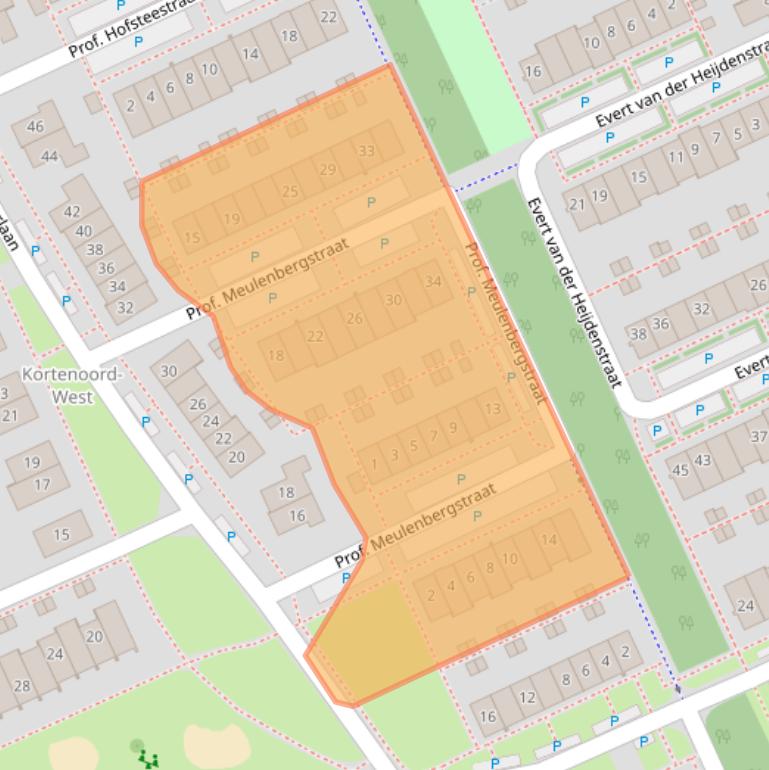 Kaart van postcodegebied 6709VL.