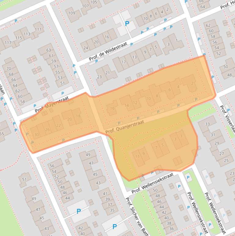 Kaart van postcodegebied 6709VP.