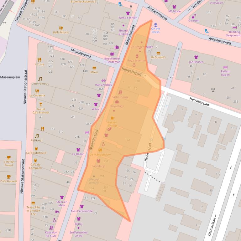 Kaart van postcodegebied 6711AA.