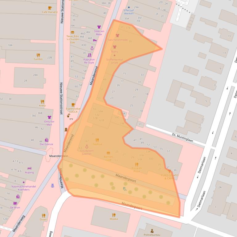 Kaart van postcodegebied 6711AB.