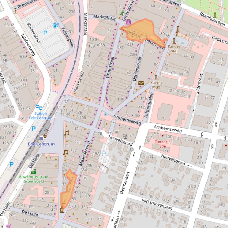 Kaart van postcodegebied 6711AE.