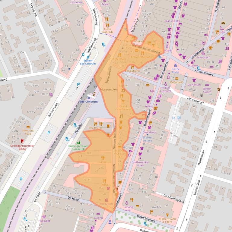 Kaart van postcodegebied 6711AG.