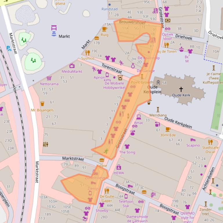 Kaart van postcodegebied 6711AJ.