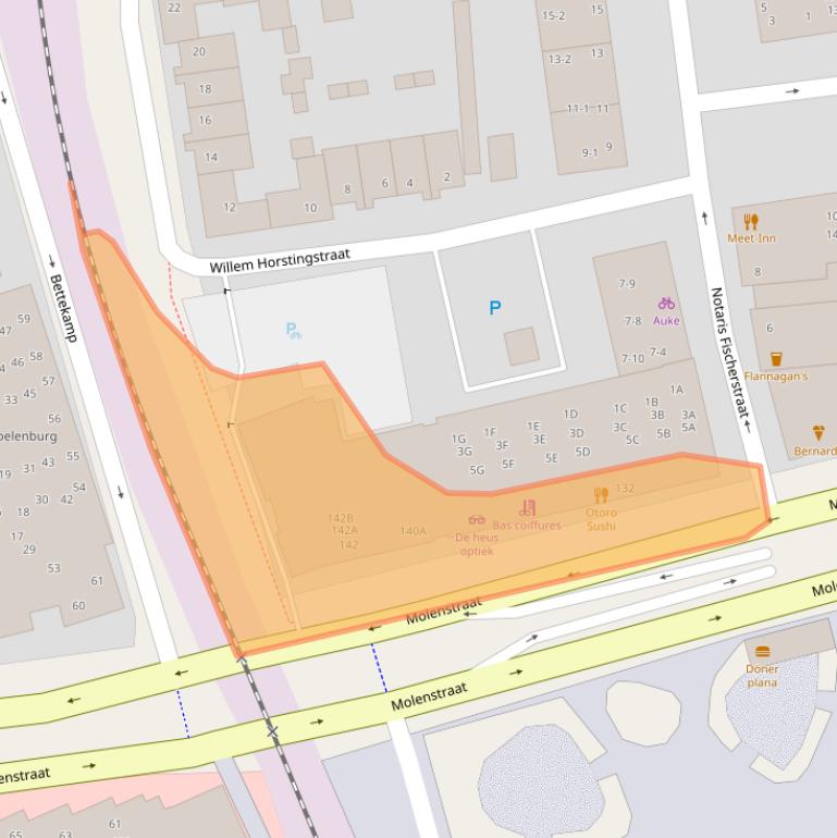 Kaart van postcodegebied 6711AX.