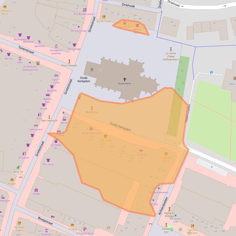 Kaart van postcodegebied 6711AZ.