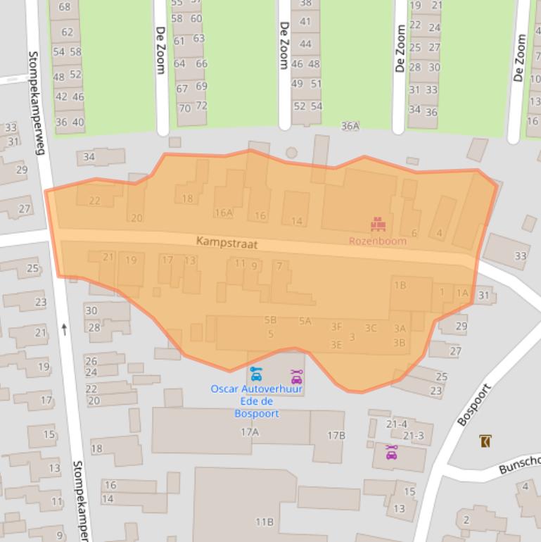 Kaart van postcodegebied 6711BS.