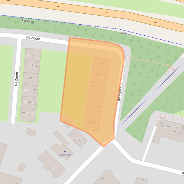 Kaart van postcodegebied 6711BV.