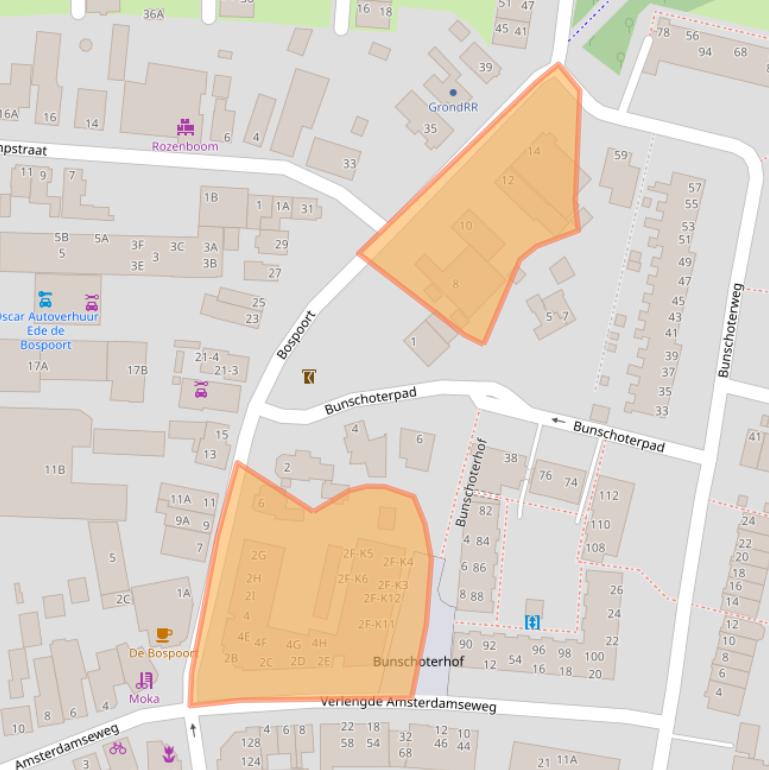 Kaart van postcodegebied 6711BW.