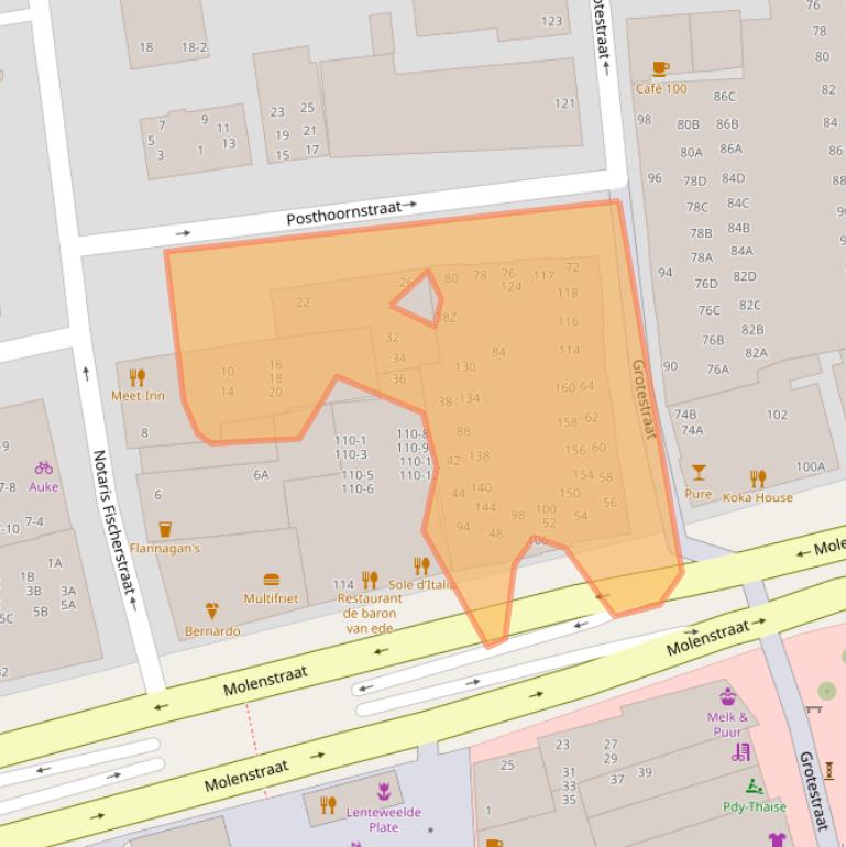 Kaart van postcodegebied 6711BX.