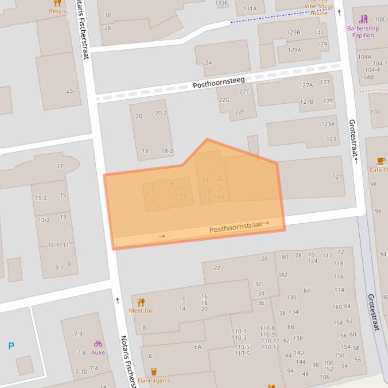 Kaart van postcodegebied 6711BZ.