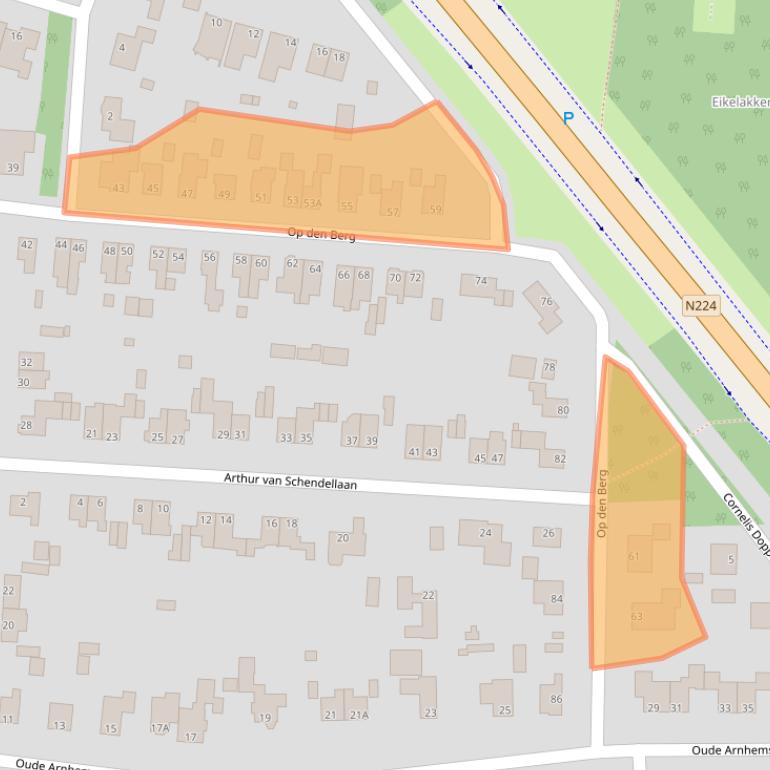 Kaart van postcodegebied 6711CS.