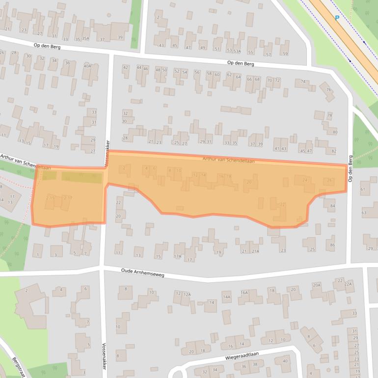 Kaart van postcodegebied 6711DC.