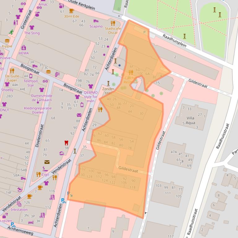 Kaart van postcodegebied 6711DM.