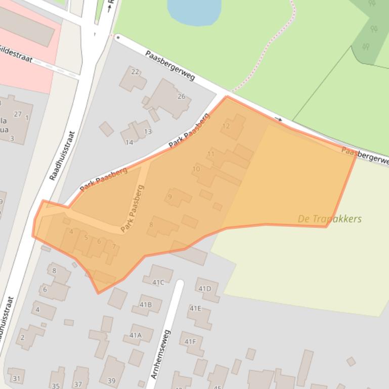 Kaart van postcodegebied 6711DP.