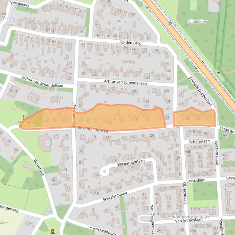 Kaart van postcodegebied 6711DT.
