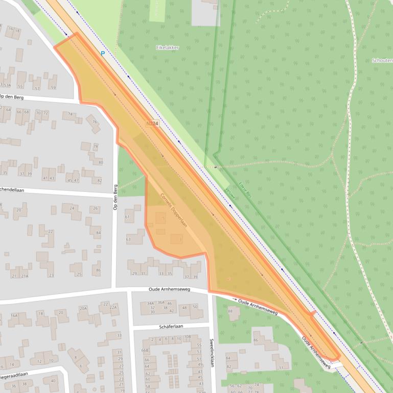 Kaart van postcodegebied 6711DX.
