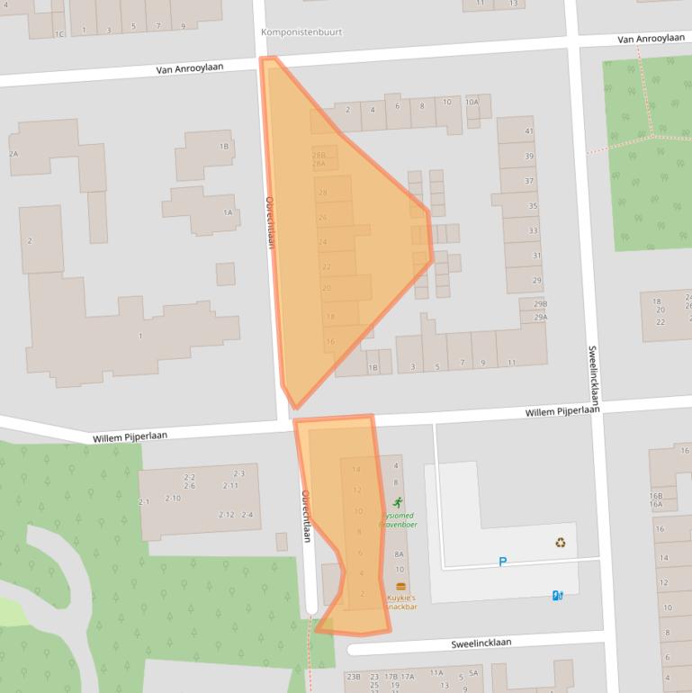 Kaart van postcodegebied 6711EL.