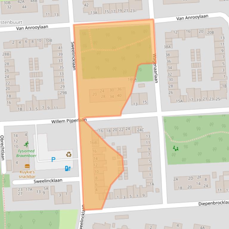 Kaart van postcodegebied 6711EV.