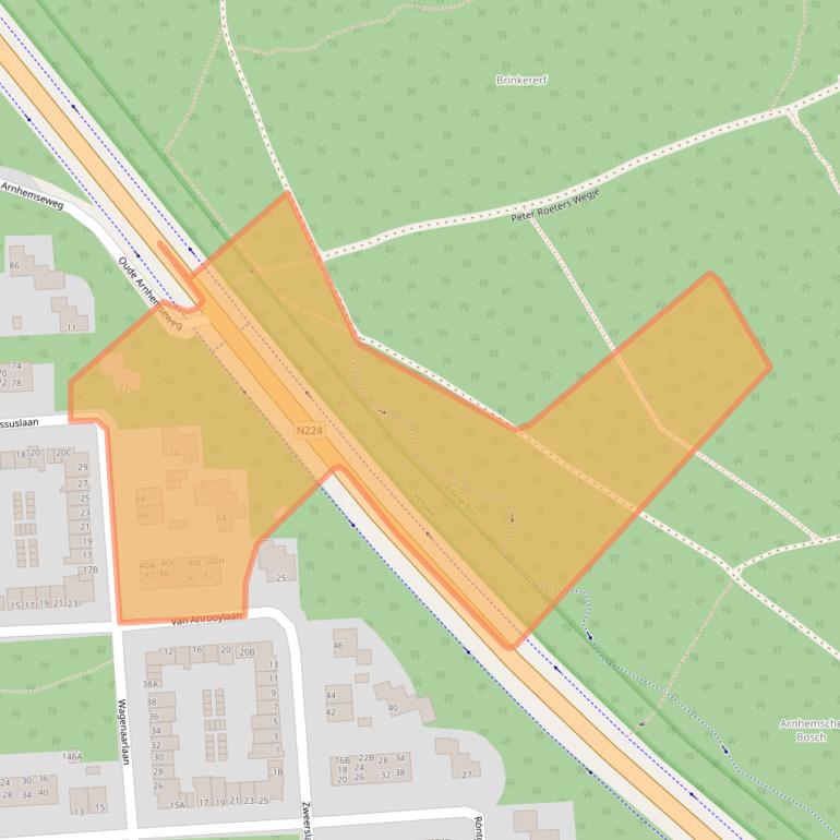 Kaart van postcodegebied 6711GC.