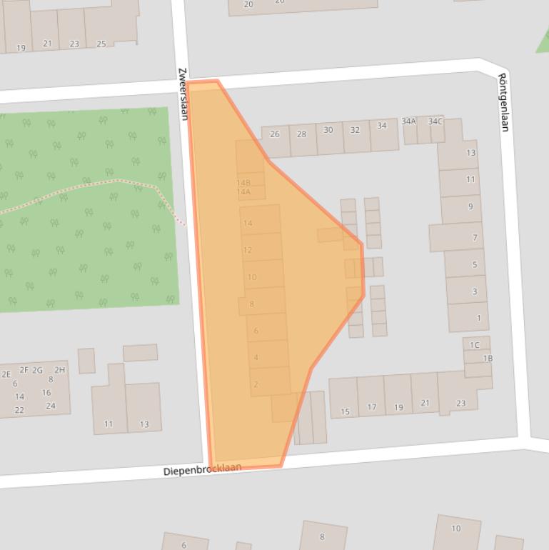 Kaart van postcodegebied 6711GE.