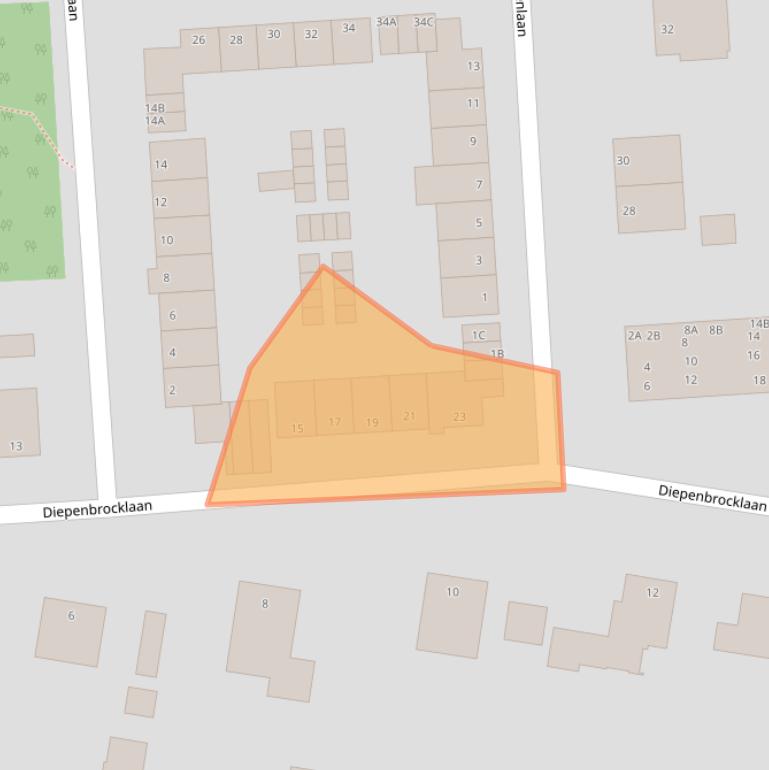 Kaart van postcodegebied 6711GL.