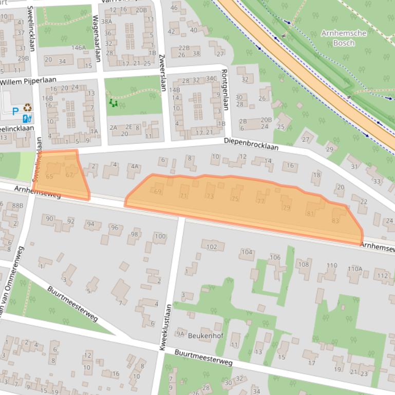 Kaart van postcodegebied 6711GT.