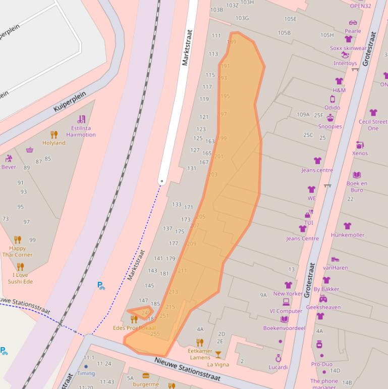 Kaart van postcodegebied 6711GZ.