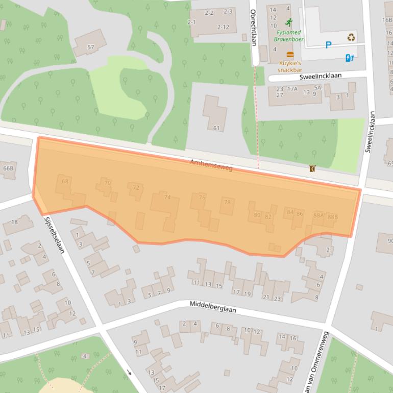 Kaart van postcodegebied 6711HG.