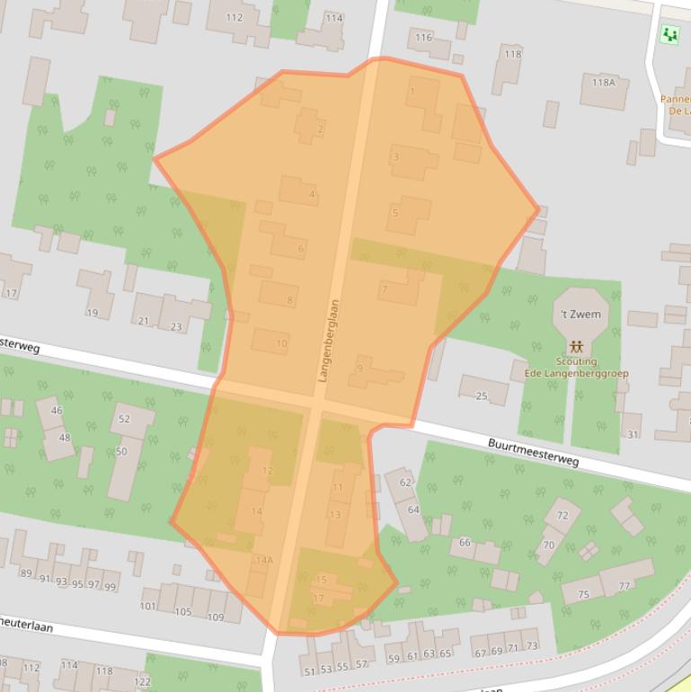 Kaart van postcodegebied 6711HK.