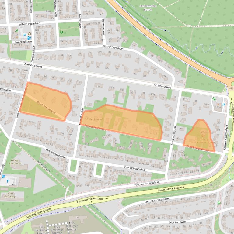 Kaart van postcodegebied 6711HL.