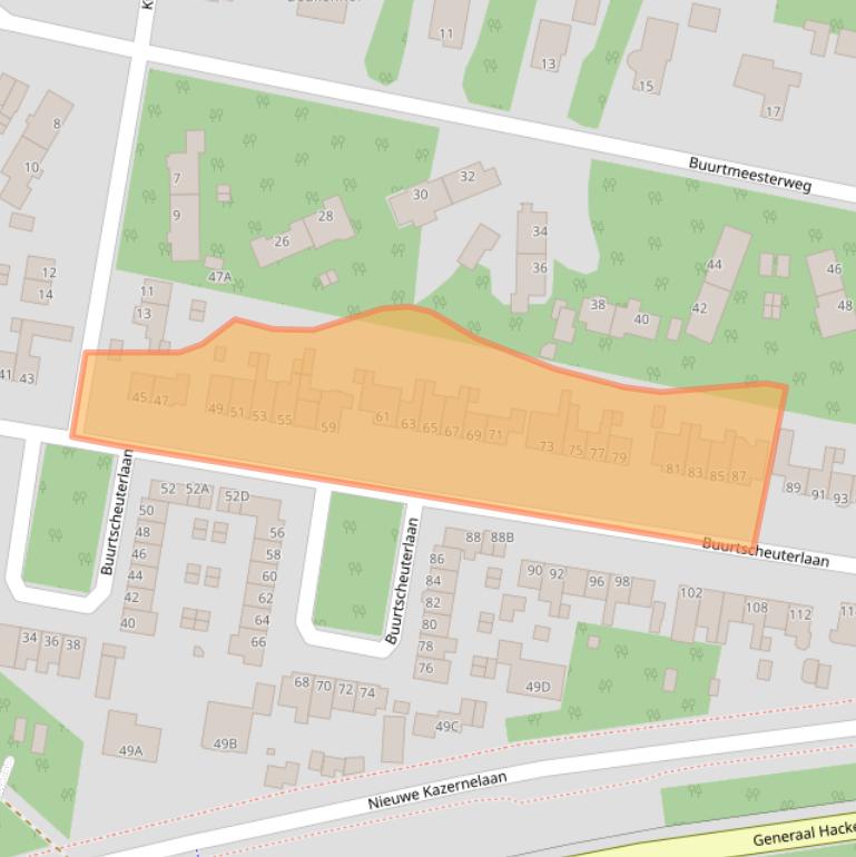 Kaart van postcodegebied 6711HS.
