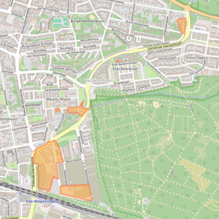 Kaart van postcodegebied 6711JC.