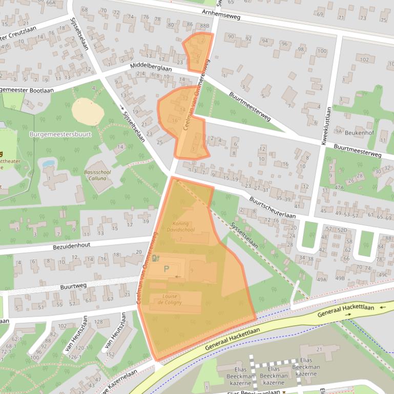 Kaart van postcodegebied 6711JD.