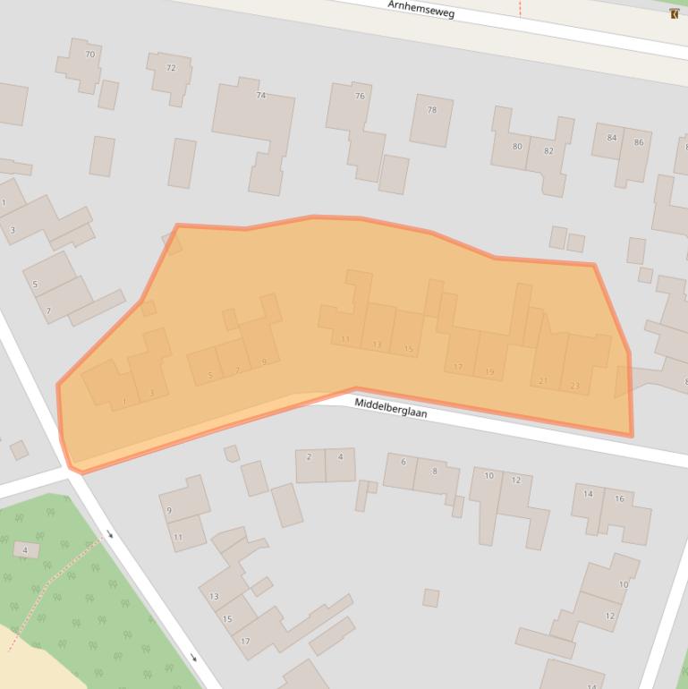 Kaart van postcodegebied 6711JG.