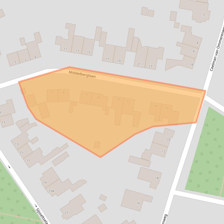 Kaart van postcodegebied 6711JH.