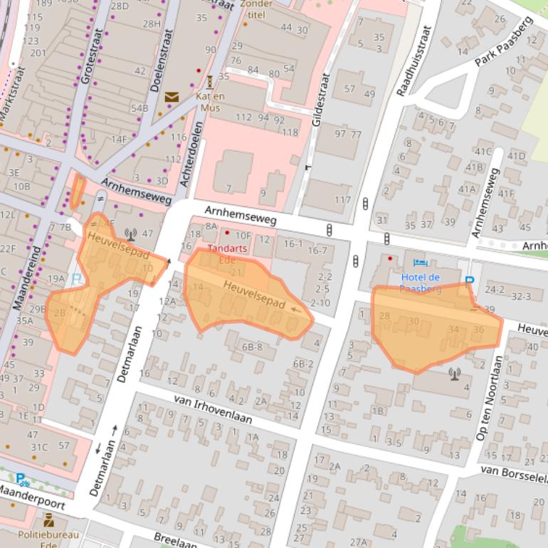 Kaart van postcodegebied 6711JP.