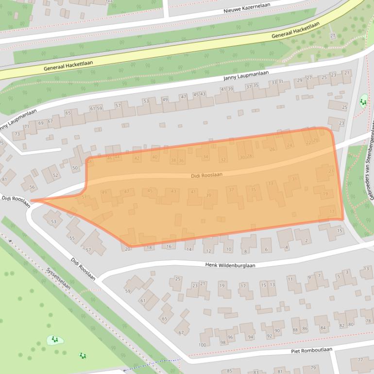 Kaart van postcodegebied 6711KJ.