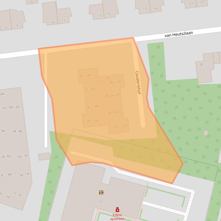 Kaart van postcodegebied 6711KZ.