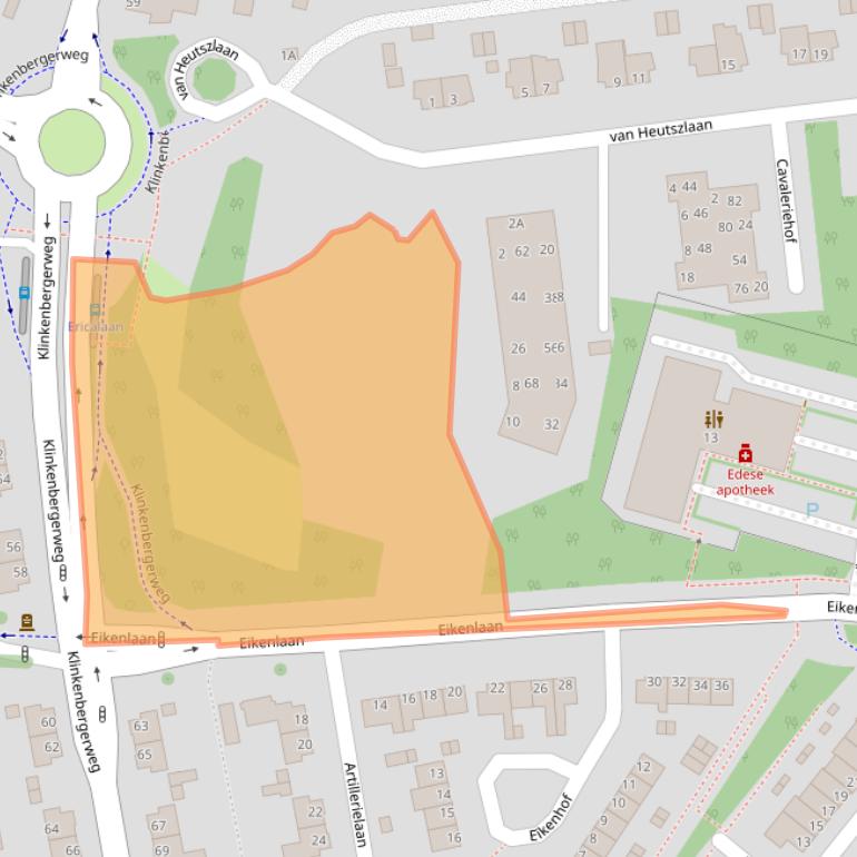 Kaart van postcodegebied 6711LS.