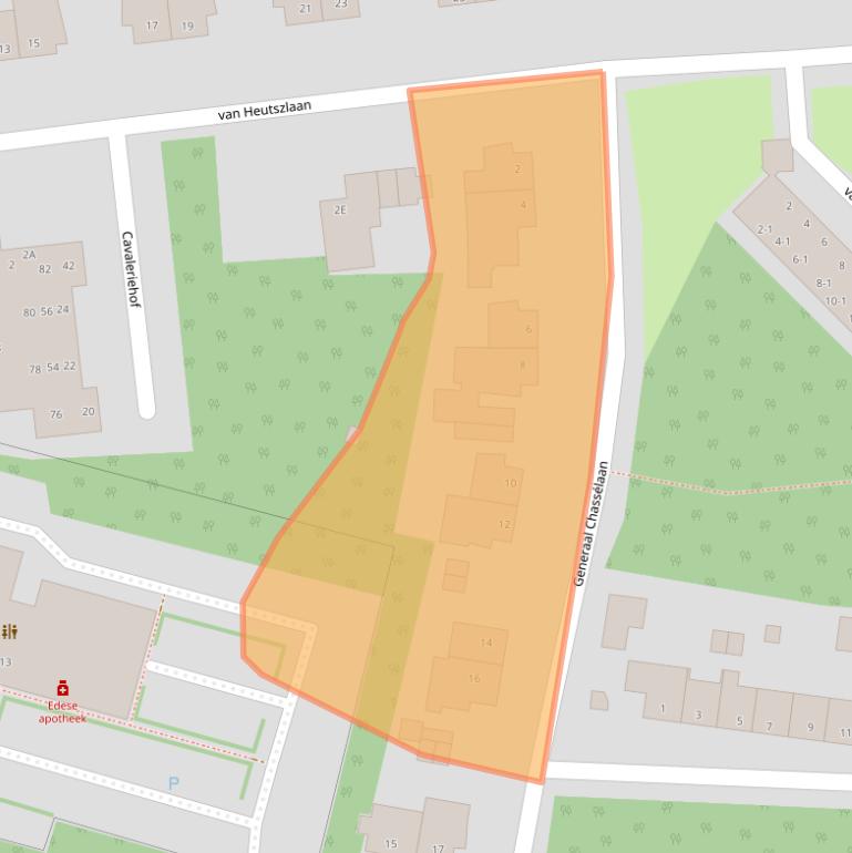 Kaart van postcodegebied 6711LW.