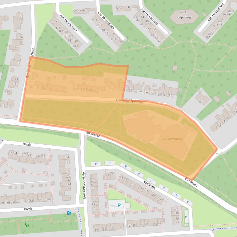 Kaart van postcodegebied 6711LX.