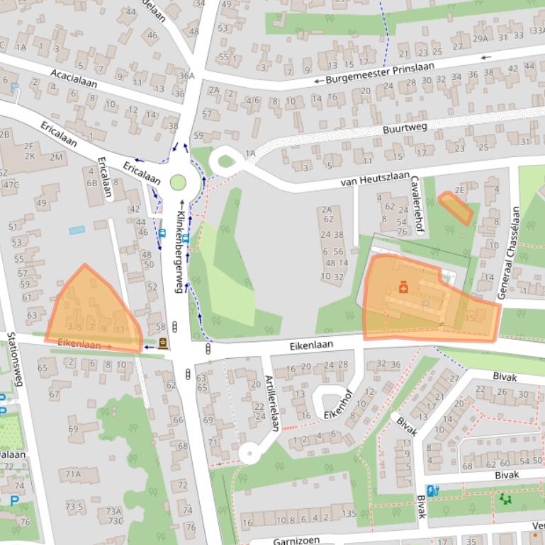 Kaart van postcodegebied 6711MA.