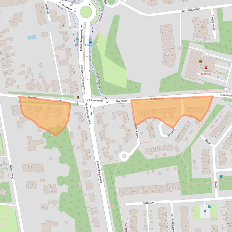 Kaart van postcodegebied 6711MB.