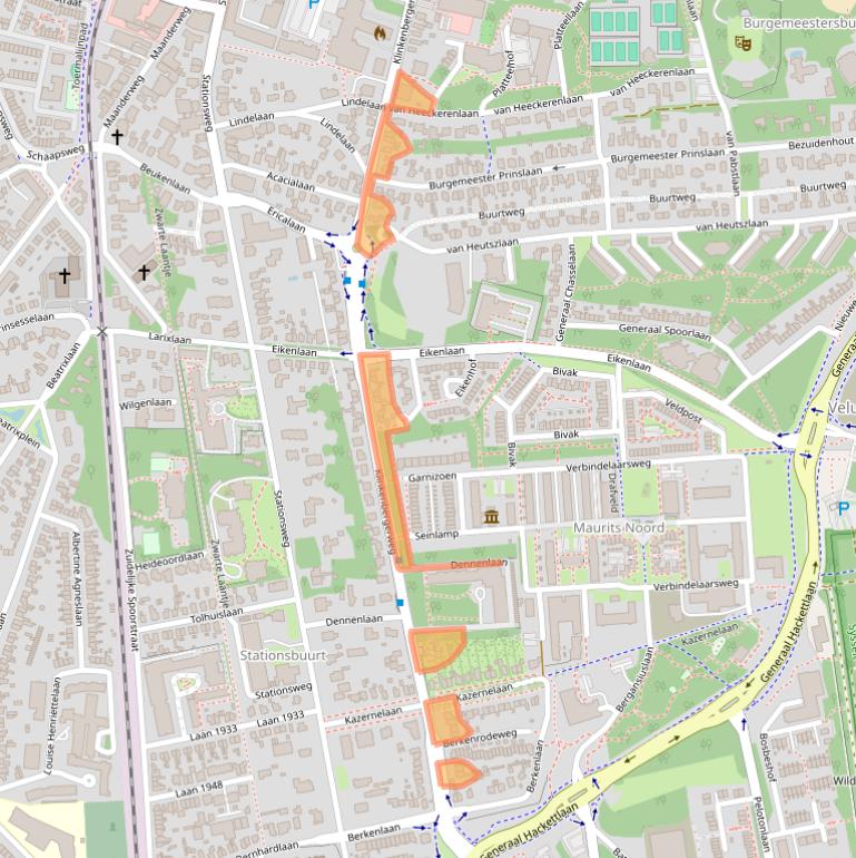 Kaart van postcodegebied 6711MJ.