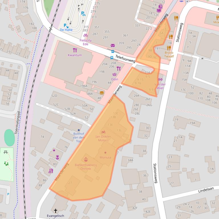 Kaart van postcodegebied 6711NC.