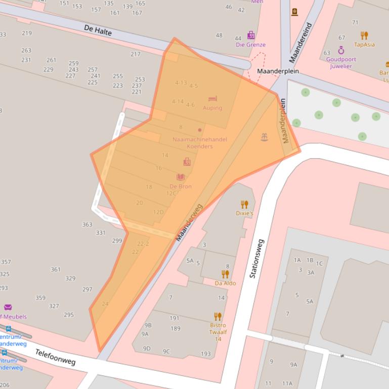 Kaart van postcodegebied 6711ND.