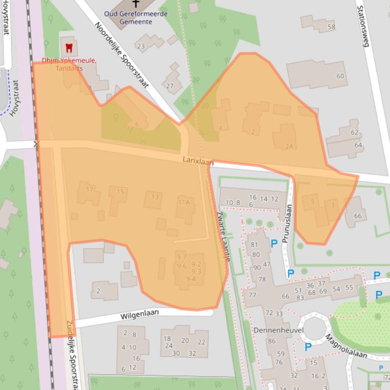 Kaart van postcodegebied 6711NL.